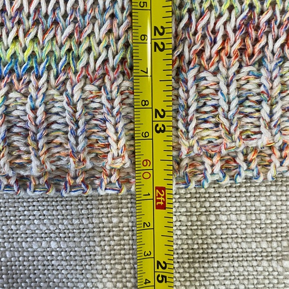 Akemi + Kin Anthropologie Feminine Open Knit V-Neck Poncho Light Sweater. O/S - Picture 12 of 16